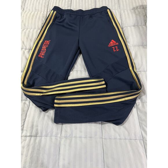 ADIDAS Predator Zidane Jogger Pants Navy Gold Stripes Red Size Small - Picture 4 of 9